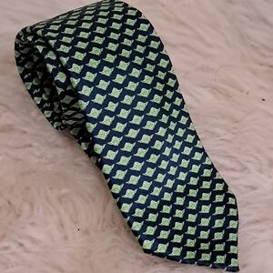 Star Wars Yoda Print Green and Blue Men's Tie